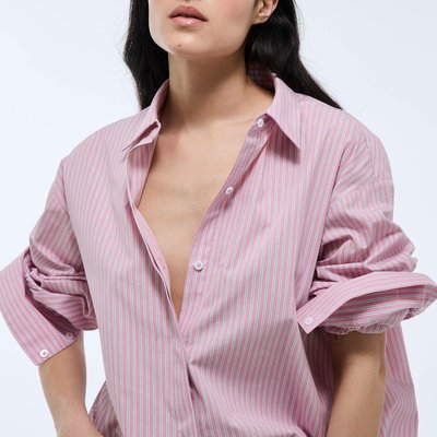 Chemise manches longues rayée détails smock dos en coton BIO GOTS MONOPRIX
