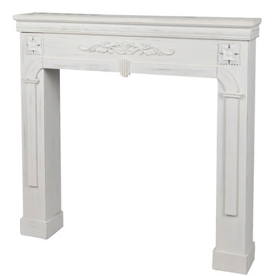 Cheminée décorative effet bois blanc 104x17x100cm WADIGA