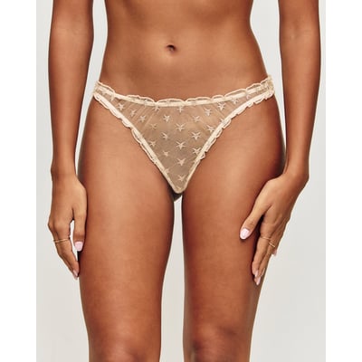 Tanga en mesh à motifs étoiles LATESNACKIZ UNDIZ