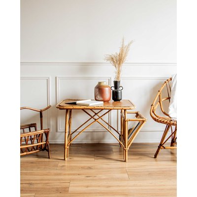 Table basse en rotin Ida N°36 - Bon état DEBONGOUT