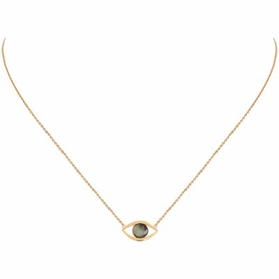 Collier eros petit modele nacre grise CAROLINE NAJMAN