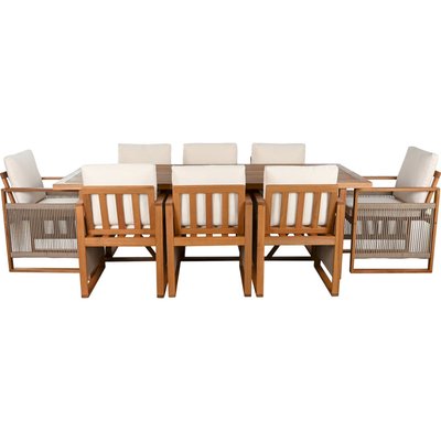 Ensemble table et chaises jardin eucalyptus élégant RECOLLECTION