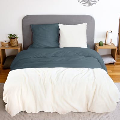 Parure de lit - housse de couette avec taies en coton EDEN