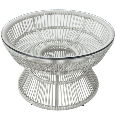 Table basse en rotin Rotin PE Gris clair OUTSUNNY