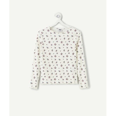 T-shirt manches longues en côtes, fleuri TAPE A L'OEIL