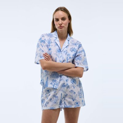 Pyjashort à imprimé floral en plumetis de coton BIO MONOPRIX