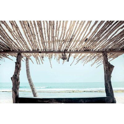 Tableau mural cabane sur plage - Verre synthétique CEANOTHE