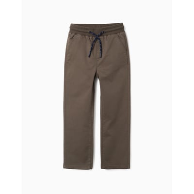 Pantalon en sergé à coupe droite avec cordon de serrage ZIPPY