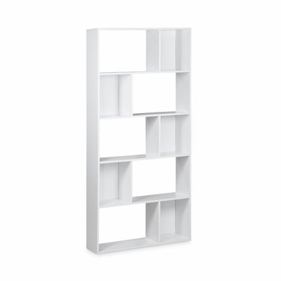 Etagère bibliothèque décor bois 5 étagères 10 compartiments PIETER SWEEEK
