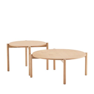 Lot de 2 tables basses rondes en bois - Verade DRAWER