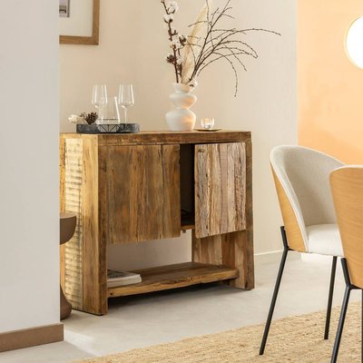 Petit meuble sous vasque en bois recyclé  NAËL MADE IN MEUBLES 