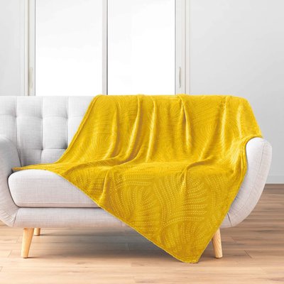 Plaid flanelle relief unie Nelia DOUCEUR D'INTÉRIEUR