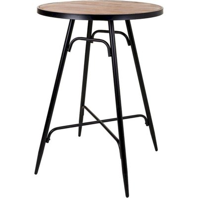 table haute ronde bois et métal style industriel RECOLLECTION