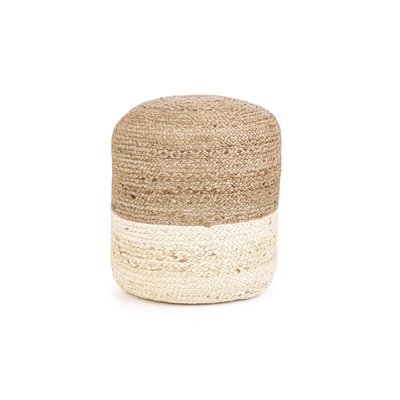 Pouf rond tressé en jute D45 - BASTIA HELLIN, DEPUIS 1862