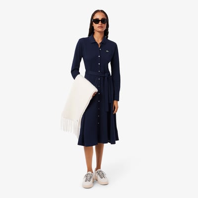 Robe col polo Petit Piqué ceinturée LACOSTE