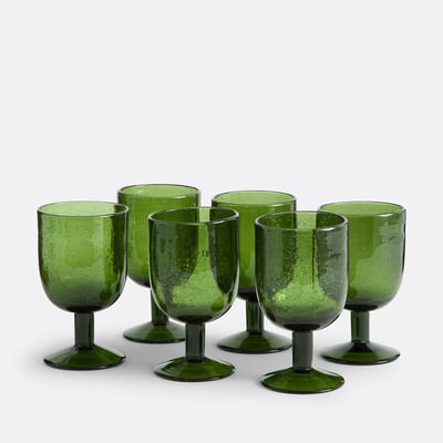 Lot de 6 verres à pied verre bullé, Faraji LA REDOUTE INTERIEURS