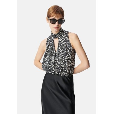 Blouse sans manches col montant, imprimé graphique IKKS