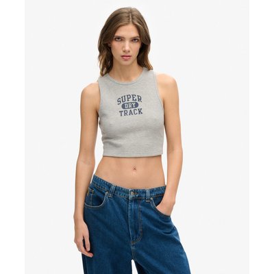 Athletic Essentials Waffle Cropped Tank Top SUPERDRY