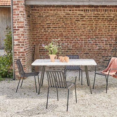 Table de jardin rectangulaire en terrazzo premium et métal brown 4/6 pers. ELIO TIKAMOON