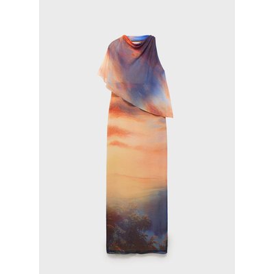 Robe imprimée cape asymétrique MANGO