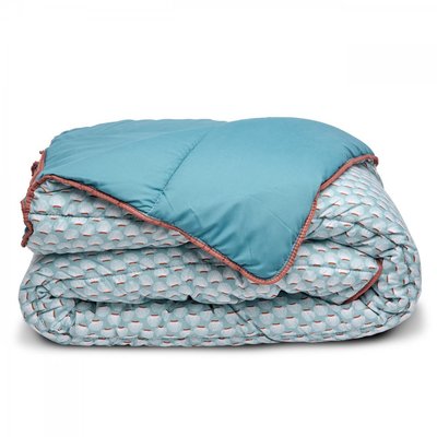 Couette imprimée microfibre Douceur BLEU CALIN