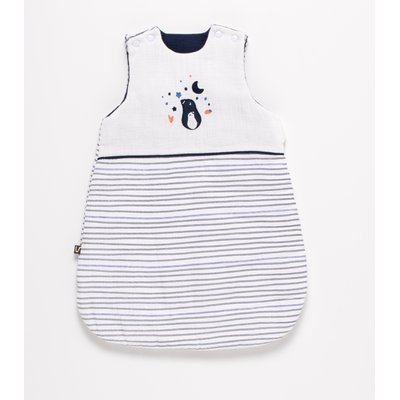 Gigoteuse bébé hiver naissance en double gaze de coton marinière SAUTHON