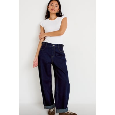 Jean barrel long en coton CACHE CACHE