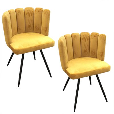 Lot de 2 Chaises design effet velours Ariel TOILINUX