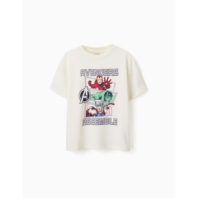 T-shirt en coton avec imprimé Avengers ZIPPY