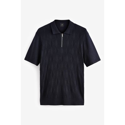 Polo texturé zippé en maille NEXT