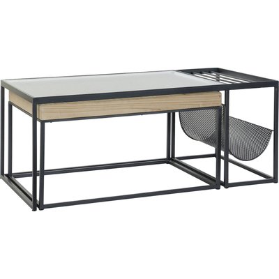 Table basse métal et verre, Loft (lot de 2) RECOLLECTION