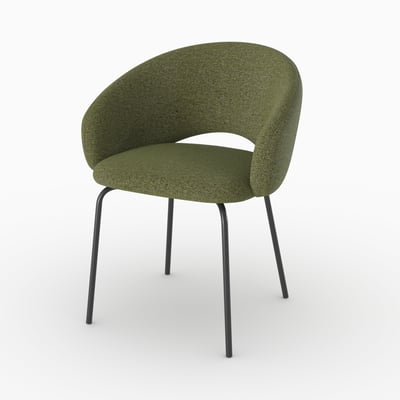 Chaise en tissu chiné et pieds - MILLY MAISON PAVANE