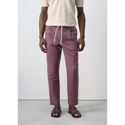 Pantalon Chino Homme Violet Vicomte A - Taille 48 - Coton Coupe Extra-slim - Occasion Très Bon état