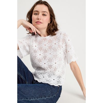 T-shirt dentelle macramé CACHE CACHE