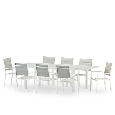 Salon de jardin, 8 chaises, TOKYO DEFORA HOME