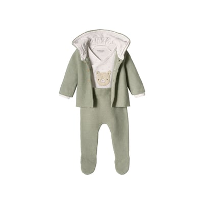 Ensemble naissance 3 pièces en point mousse VERTBAUDET