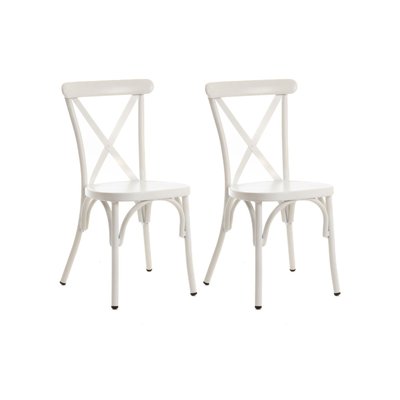 Chaise de jardin bistrot empilable en aluminium (lot de 2) - DAHLIA AMADEUS