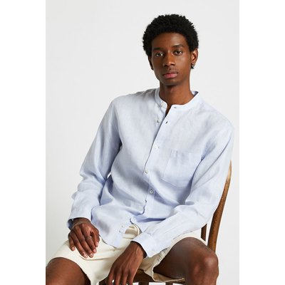 Chemise manches longues col mao en lin, certifié European Flax MONOPRIX