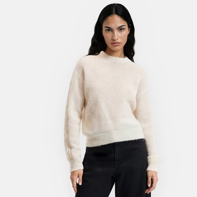 Pull col rond à manches torsadées, en alpaga mélangé LA REDOUTE COLLECTIONS