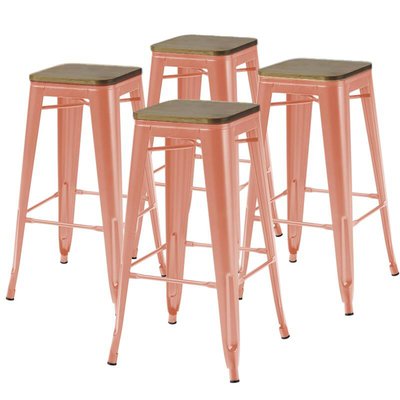 Lot de 4 tabourets de bar, INDUS OVIALA