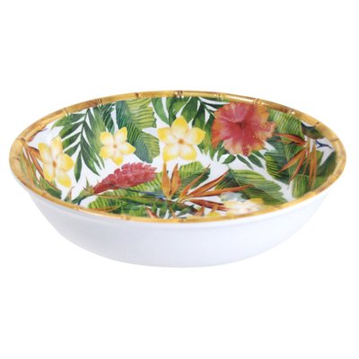 Grande assiette creuse Fleurs Exotiques 23 cm LES JARDINS DE LA COMTESSE