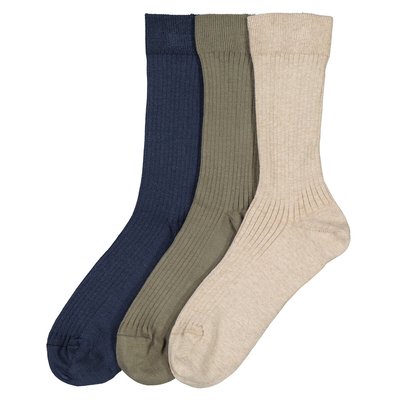 Комплект из трех пар однотонных носков LA REDOUTE COLLECTIONS