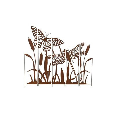 Silhouette décorative papillon et libellule 138 x 1 x 135 cm JARDINDECO