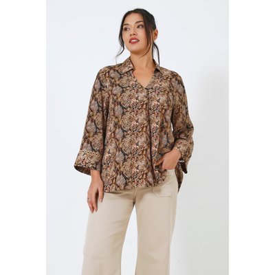 Blouse encolure V en imprimé serpent JEAN-MARC PHILIPPE