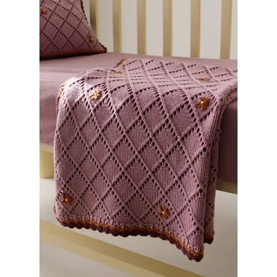 Plaid en maille à motif floral en mélange de laine MANGO HOME