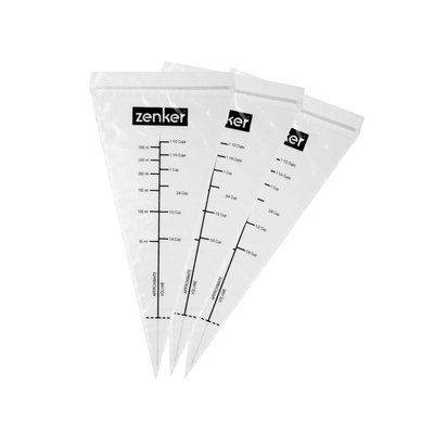 Lot de 10 poches à douille graduées avec zip ZENKER