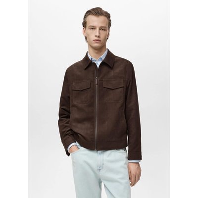 Veste imitation daim fermeture Éclair MANGO MAN