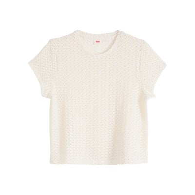 Top écru uni coupe droite avec effet maille ajourée sur le pourtour LEVI'S