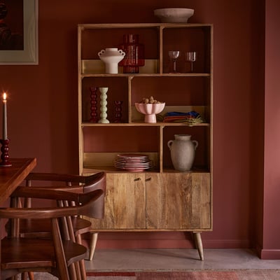 Fresco Mango Wood 2 Door Shelving SWOON