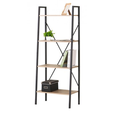 Étagère en bois et métal noir 4 niveaux - 60x32,5x148cm URBAN LIVING
